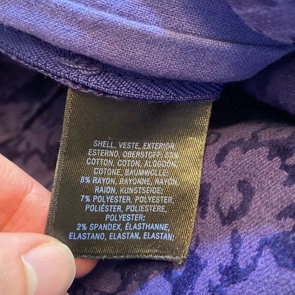 Anthropologie The Essential Skinny Indigo Floral Velvet Pants sz 4 - Picture 10 of 11